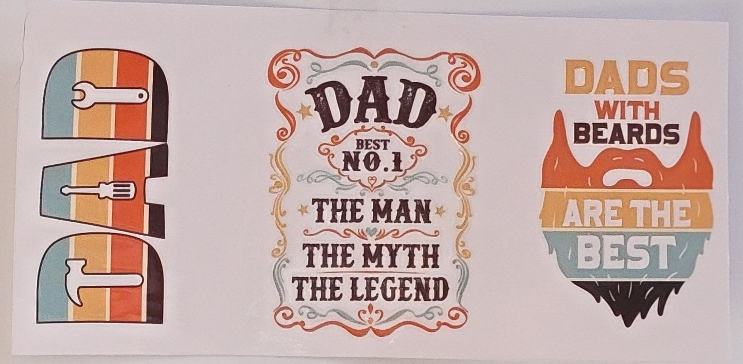 Dad UV DTF 16 oz wrap