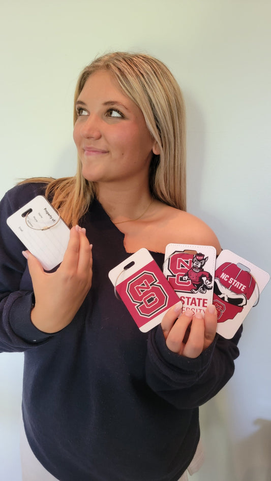 (faux) Leather NCSU Emblem Luggage Tag