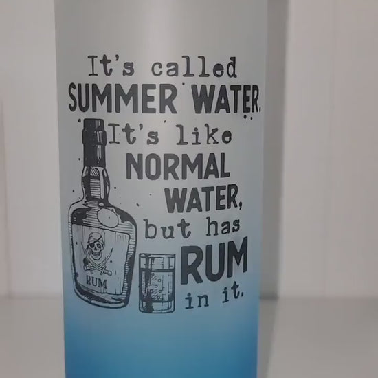 Blue Ombre Rum Frosted 25 oz glass tumbler!