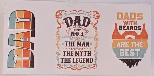 Dad UV DTF 16 oz wrap